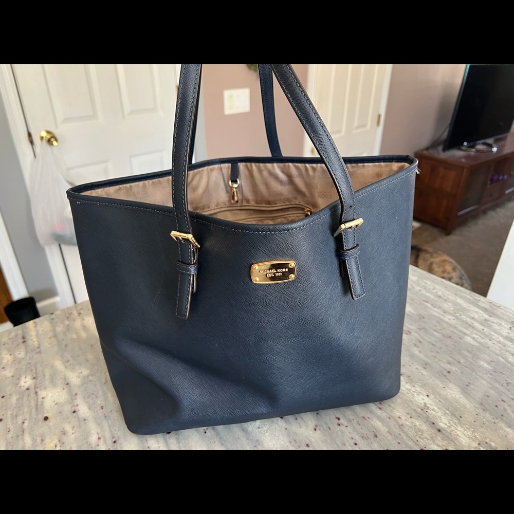 Michael Kors large tote navy blue